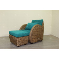 Unique Design Natural Water Hyacinth Arm Chair and Stool